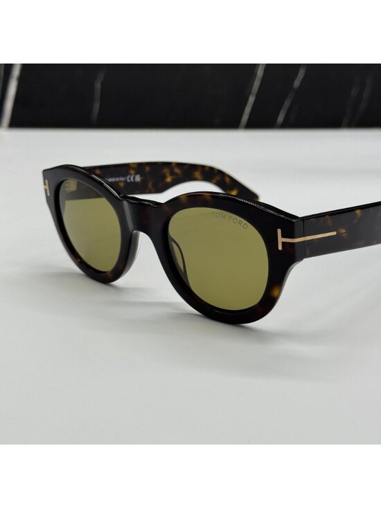 NEW TOM FORD LUCINDA TF1212 52N HAVANA/GREEN UNISEX ROUND SUNGLASSES FT1212